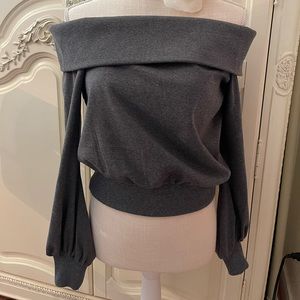 Revolve Privacy Please Dark Heather off the shoulders sweatshirt Small